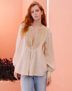 Chemises & Tops>Mes Demoiselles Paris Blouse Nidia Naturel