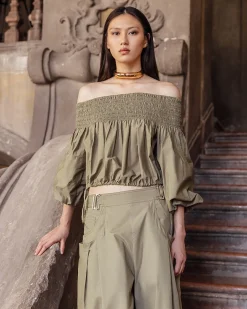 Chemises & Tops>Mes Demoiselles Paris Blouse Pyrite Kaki