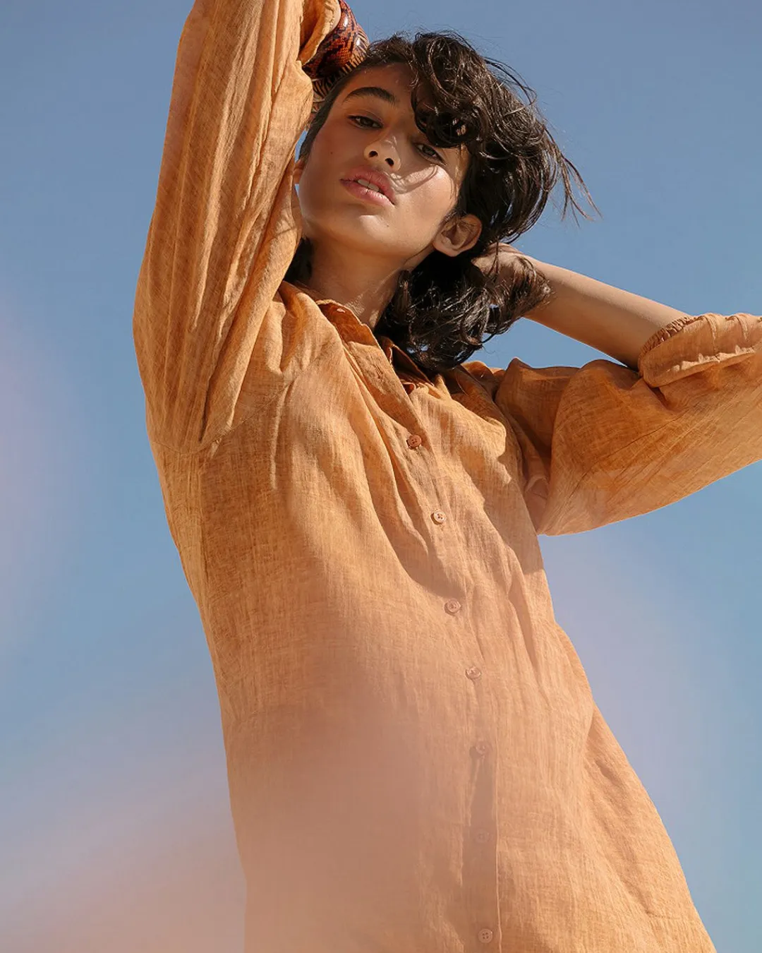 Chemises & Tops>Mes Demoiselles Paris Chemise Diane Abricot