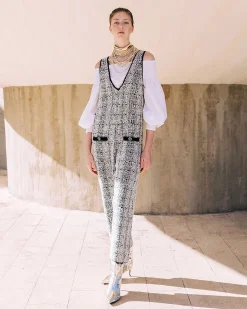 Pantalons>Mes Demoiselles Paris Combinaison Caho Navy / Ecru