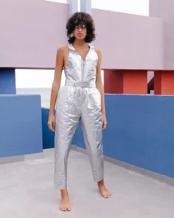 Pantalons>Mes Demoiselles Paris Combinaison Deneb Argent