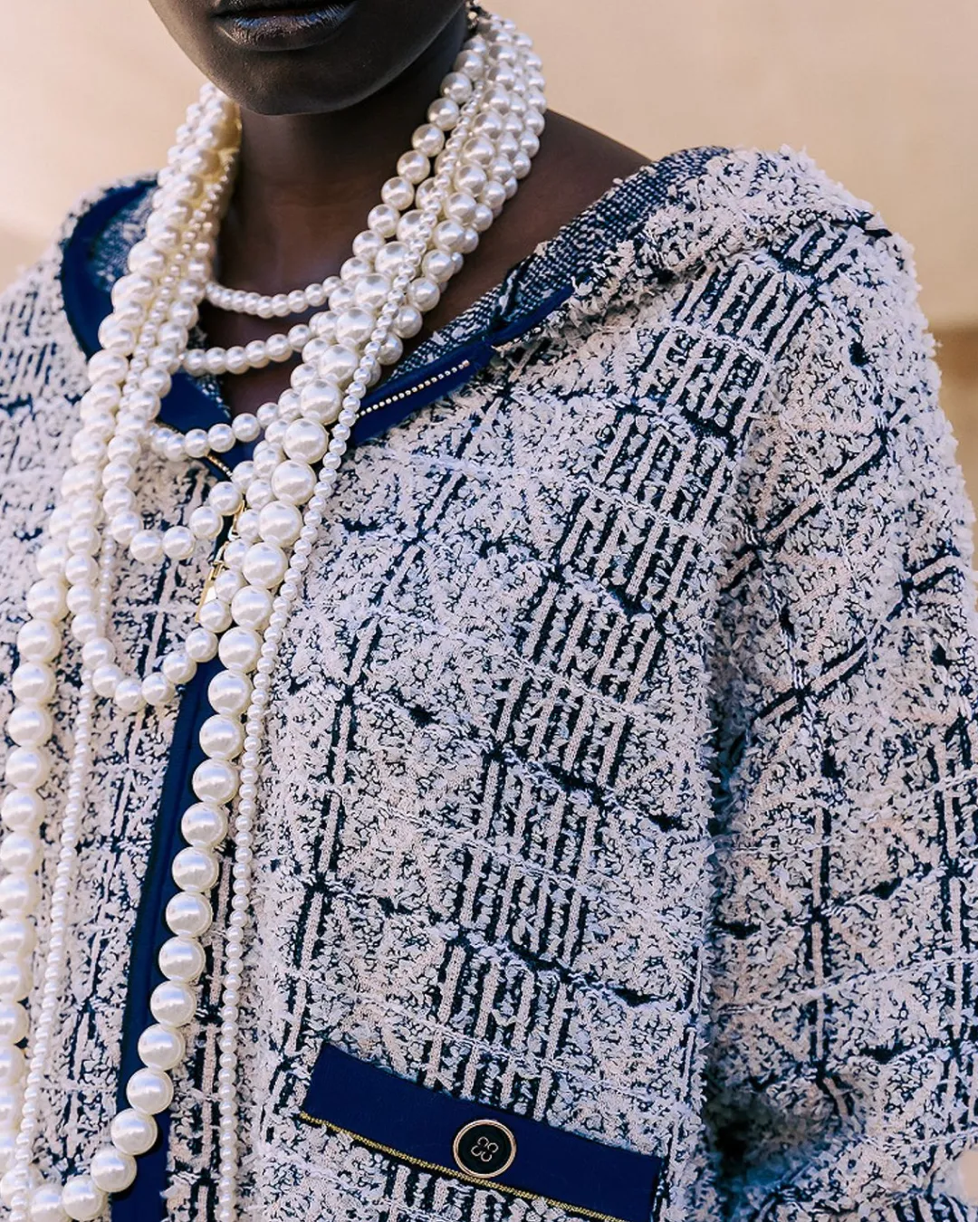 Pulls & Gilets>Mes Demoiselles Paris Gilet Cana Navy / Ecru