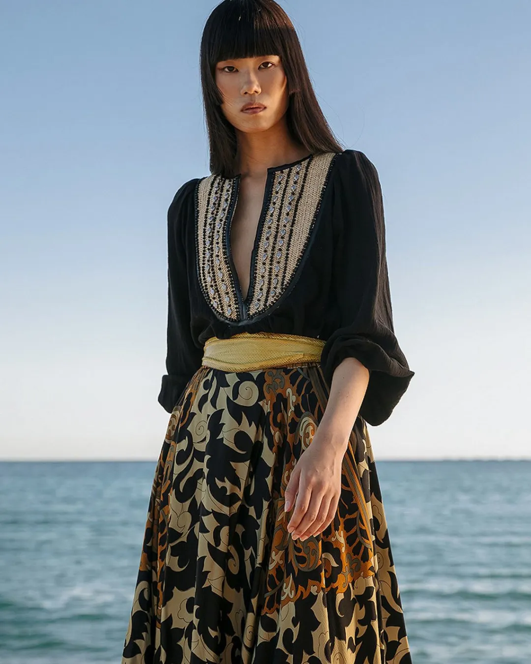 Robes & Jupes>Mes Demoiselles Paris Jupe Ainara Imprime Noir
