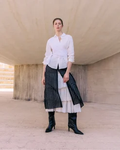Robes & Jupes>Mes Demoiselles Paris Jupe Conday Noir / Ecru