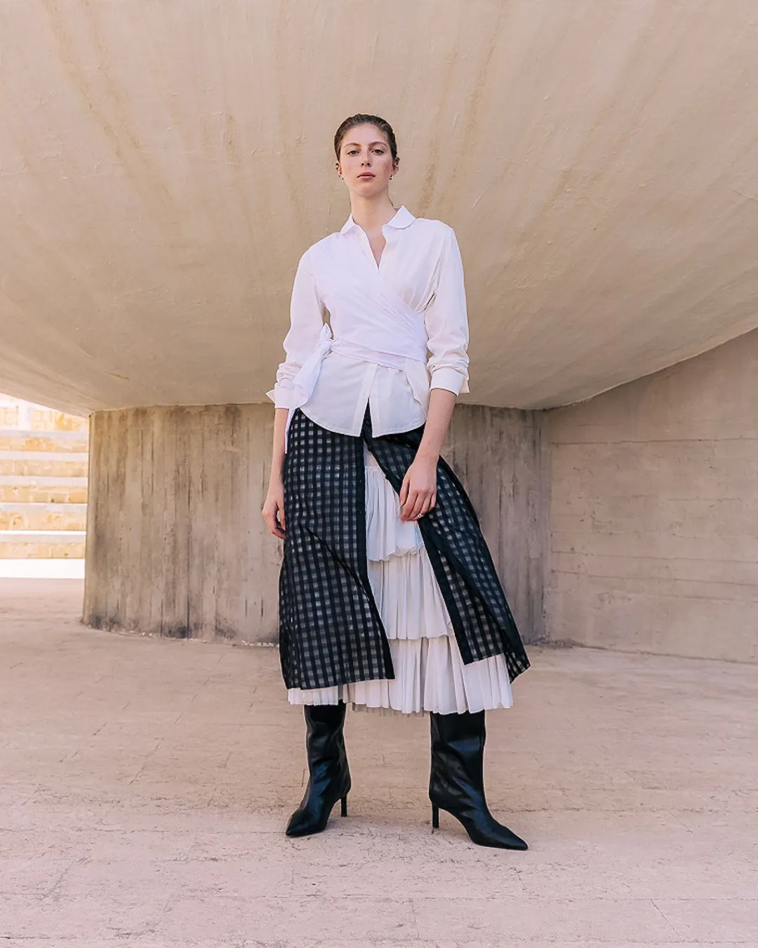 Robes & Jupes>Mes Demoiselles Paris Jupe Conday Noir / Ecru
