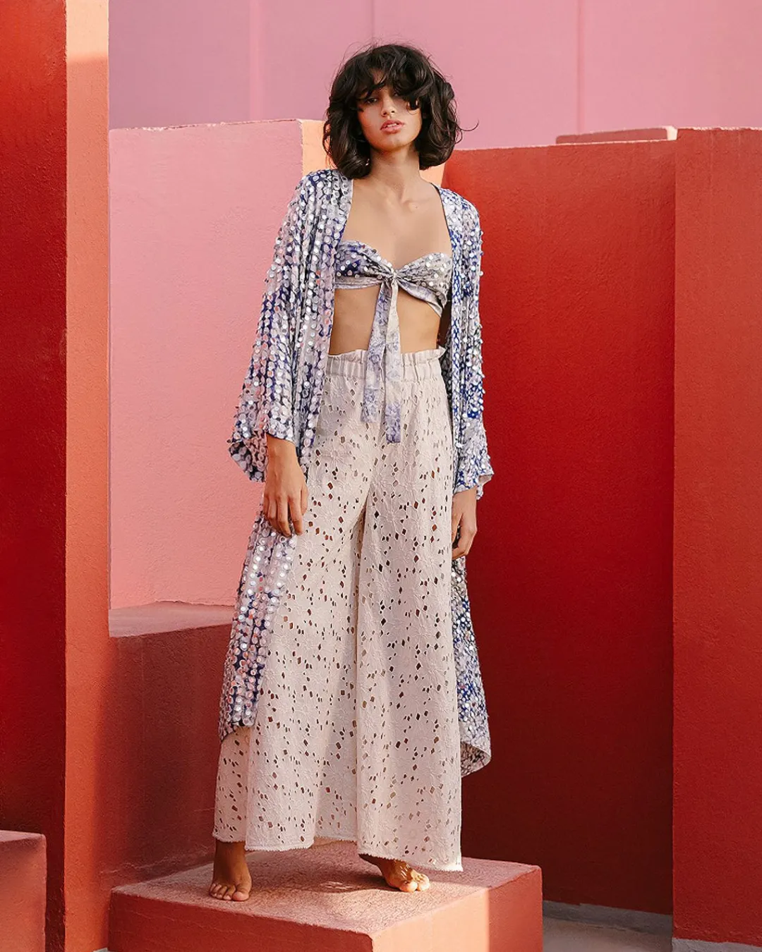 Kimonos & Ponchos>Mes Demoiselles Paris Kimono Dyonisos Bleu
