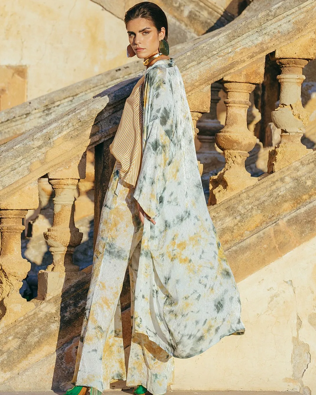 Kimonos & Ponchos>Mes Demoiselles Paris Kimono Issor Kaki / Ocre