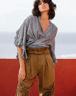 Pantalons>Mes Demoiselles Paris Pantalon Dalma Olive