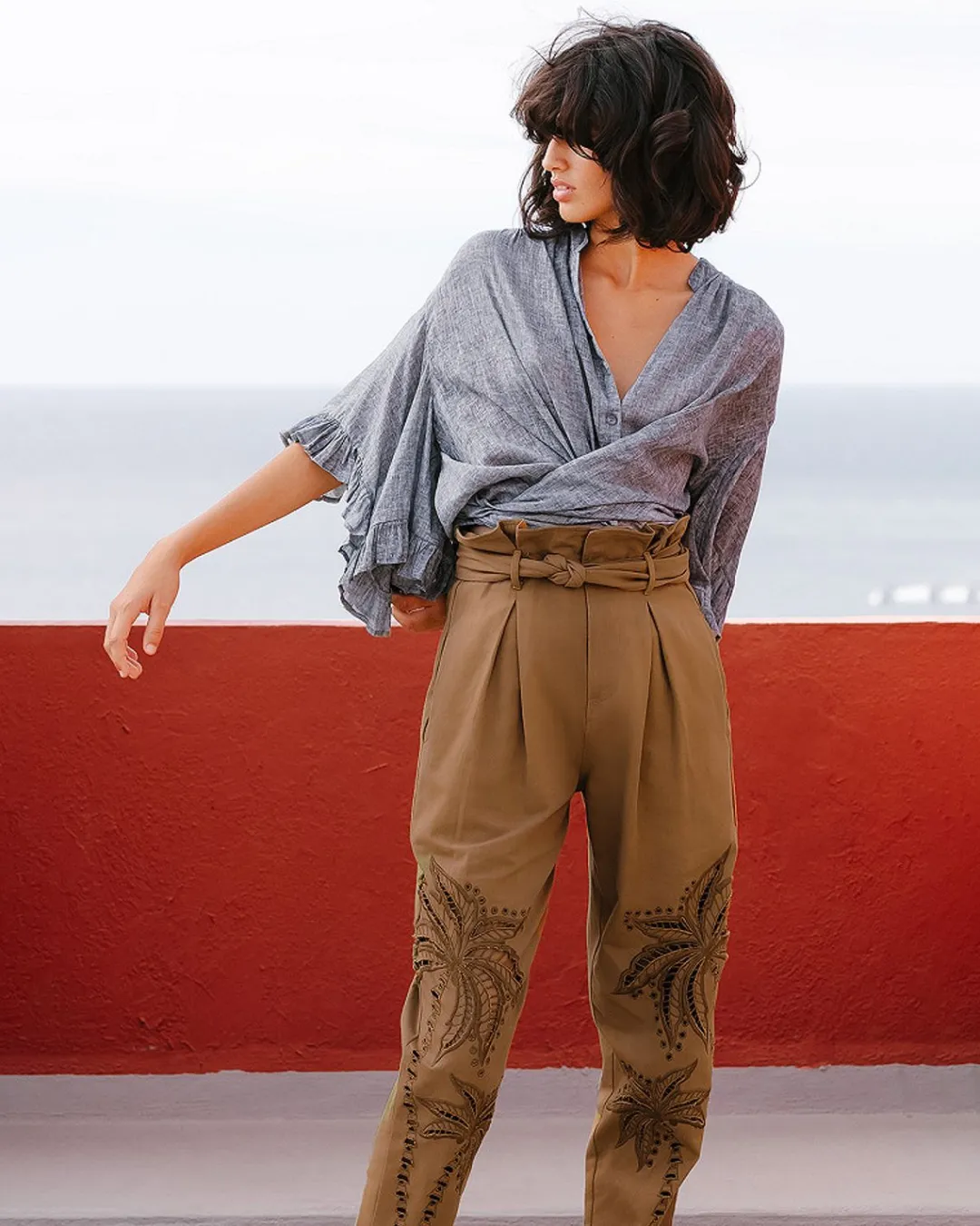 Pantalons>Mes Demoiselles Paris Pantalon Dalma Olive