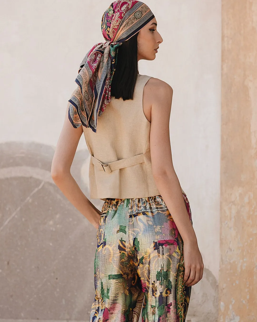 Pantalons>Mes Demoiselles Paris Pantalon Gala Imprime Rose