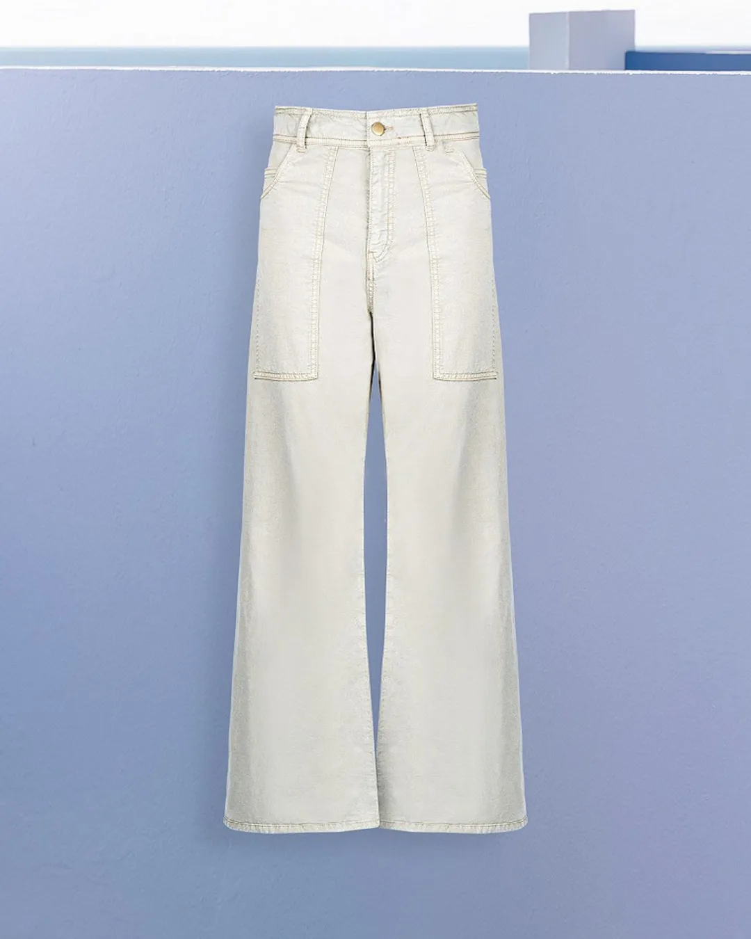 Pantalons>Mes Demoiselles Paris Pantalon Grace Blanc Casse