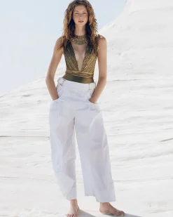 Pantalons>Mes Demoiselles Paris Pantalon Paline Blanc