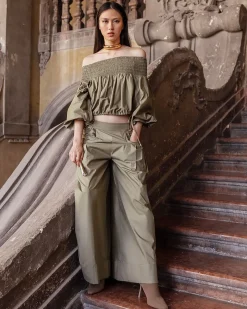 Pantalons>Mes Demoiselles Paris Pantalon Paline Kaki
