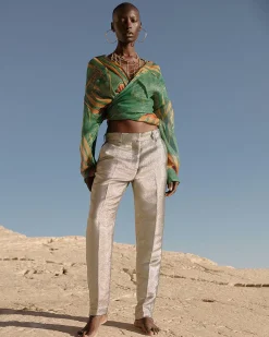Pantalons>Mes Demoiselles Paris Pantalon Sanders Argent