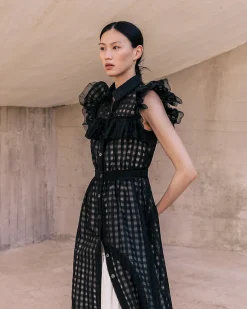 Robes & Jupes>Mes Demoiselles Paris Robe Cesday Noir / Ecru