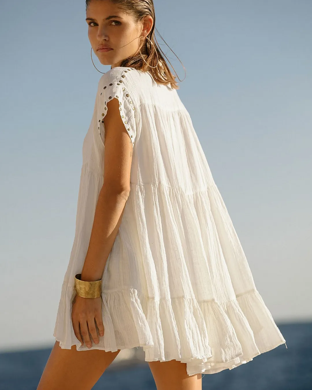 Robes & Jupes>Mes Demoiselles Paris Robe Gamine Blanc Casse