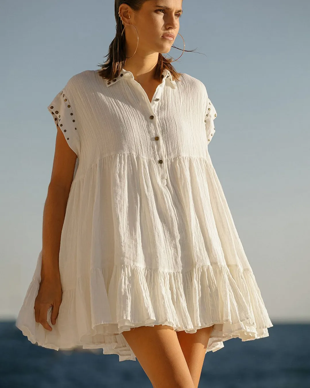 Robes & Jupes>Mes Demoiselles Paris Robe Gamine Blanc Casse