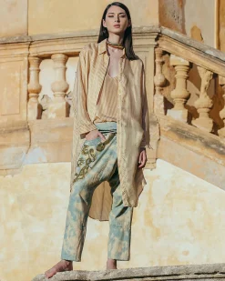Robes & Jupes>Mes Demoiselles Paris Robe Hiva Caramel / Ecru