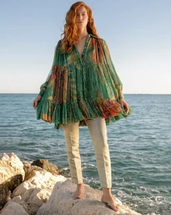 Robes & Jupes>Mes Demoiselles Paris Robe Prudance Imprime Palmier