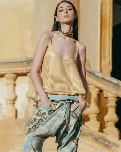 Chemises & Tops>Mes Demoiselles Paris Top Herry Caramel / Ecru