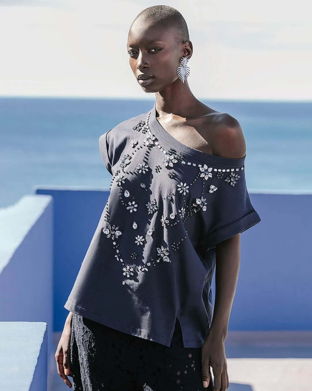 Chemises & Tops>Mes Demoiselles Paris Top Mani Gris